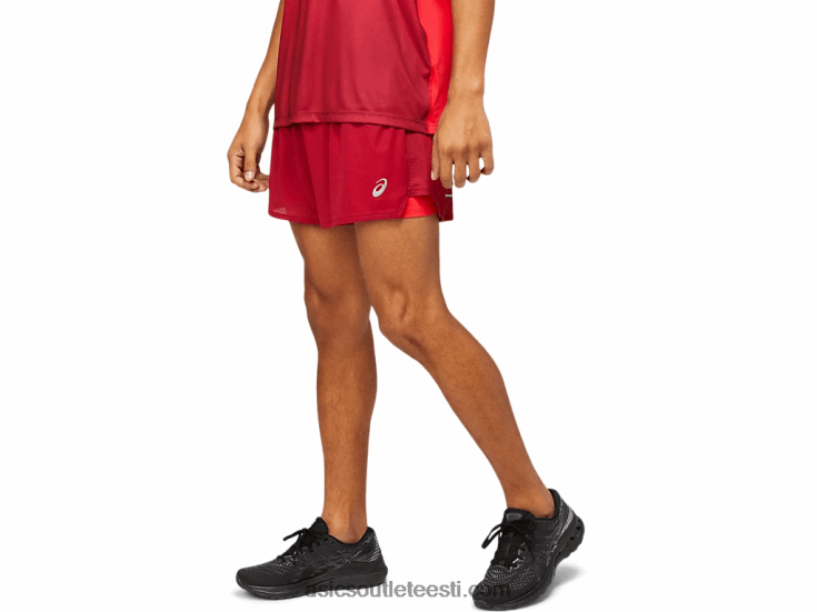meeste tuulutada 2-n-1 5in lühidalt 6PB8D1803Asics Burgundia/elektripunane
