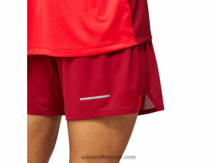 meeste tuulutada 2-n-1 5in lühidalt 6PB8D1803Asics Burgundia/elektripunane