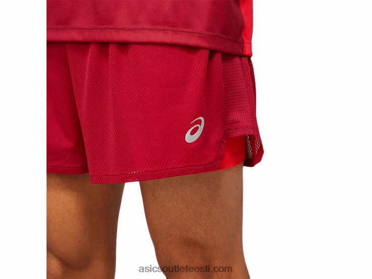 meeste tuulutada 2-n-1 5in lühidalt 6PB8D1803Asics Burgundia/elektripunane