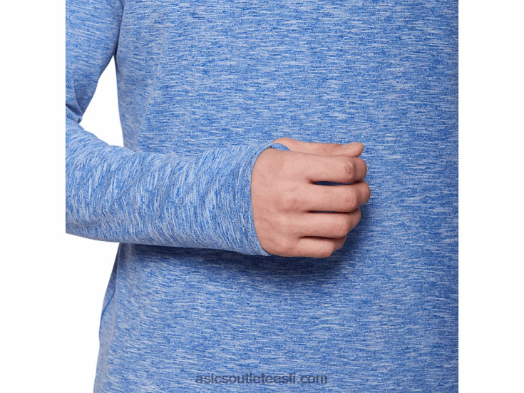 meeste dorai veerand tõmblukuga topp 6PB8D2125Asics sinine kanarbik