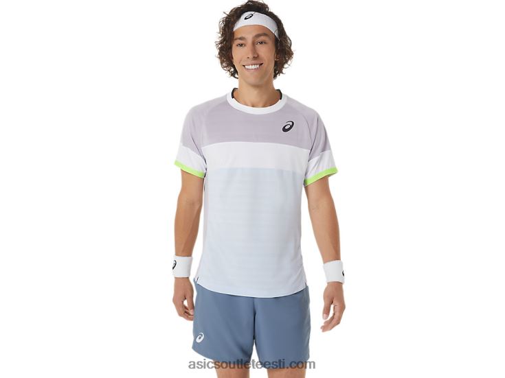 lühikeste varrukatega meeste tikutops 6PB8D441Asics hämarusvioletne/pehme taevas