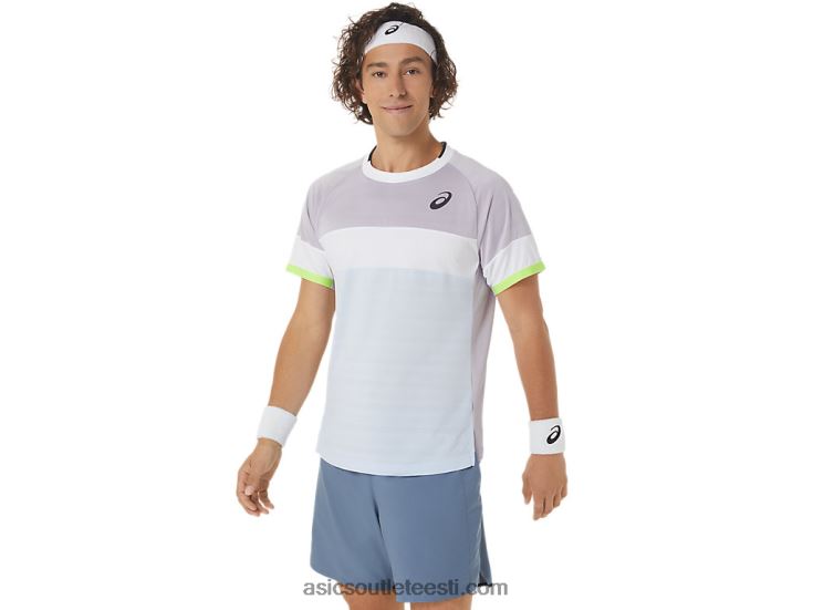 lühikeste varrukatega meeste tikutops 6PB8D441Asics hämarusvioletne/pehme taevas