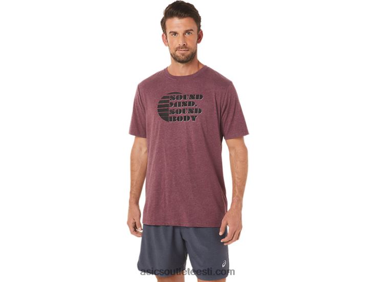 lühikeste varrukatega slogan t-särk 6PB8D1607Asics sügav marsi kanarbik