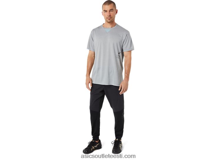 meeste aktibreeze žakaarvärvi lühikeste varrukatega topp 6PB8D1515Asics lehtkivikanarbik