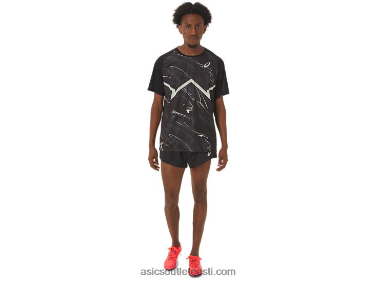 meeste cj-line kerge lühikeste varrukatega topp 6PB8D255Asics esitus must/sosin roheline