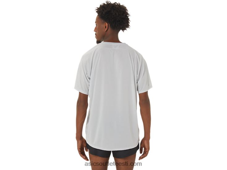 meeste cj-line kerge lühikeste varrukatega topp 6PB8D258Asics liustikuhall/elektripunane