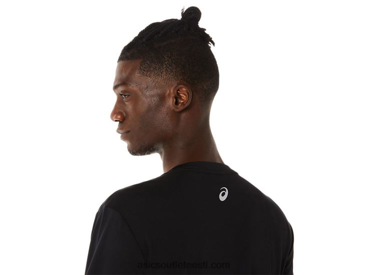 meeste fujitraili logoga pikkade varrukatega topp 6PB8D508Asics sooritus must