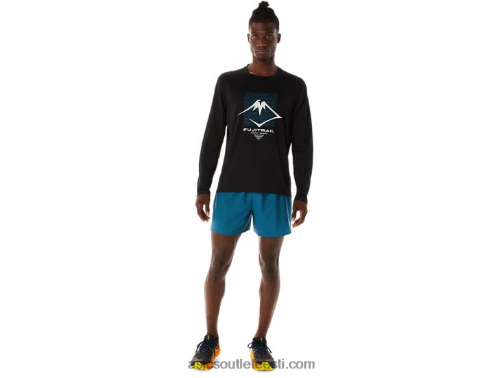 meeste fujitraili logoga pikkade varrukatega topp 6PB8D508Asics sooritus must