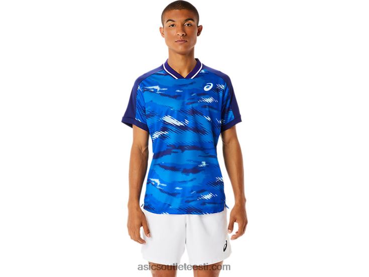 meeste graafiline lühikeste varrukatega topp 6PB8D1076Asics sukelduda sinine