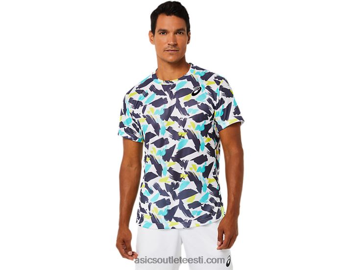 meeste graafiline lühikeste varrukatega topp 6PB8D1498Asics särav valge