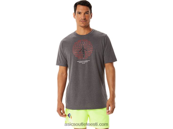 meeste graafiline lühikeste varrukatega wch 6PB8D1280Asics tumehall kanarbik