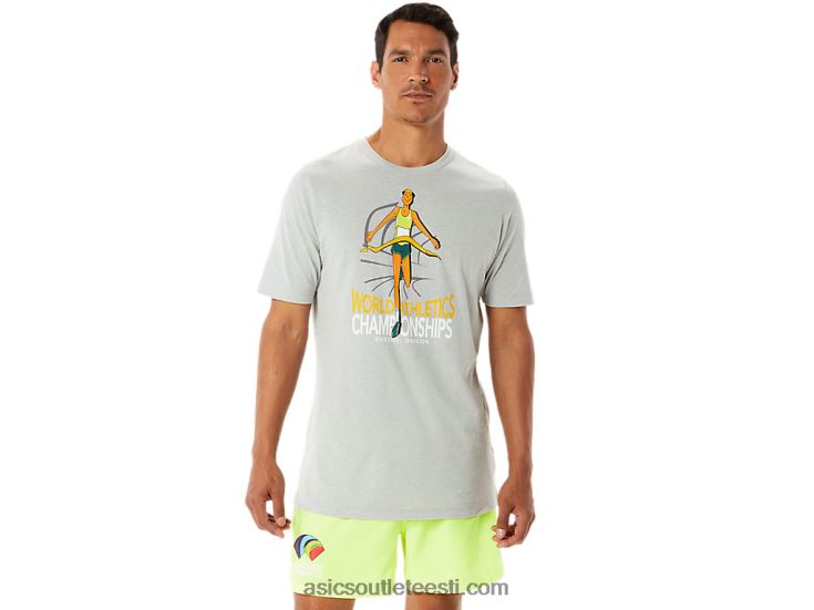 meeste graafiline lühikeste varrukatega wch 6PB8D1281Asics helehall kanarbik