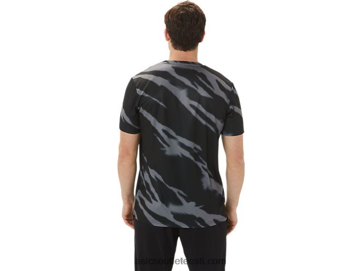 meeste hooajaline üleprindiga lühikeste varrukatega topp 6PB8D1009Asics jõudlus must/grafiithall