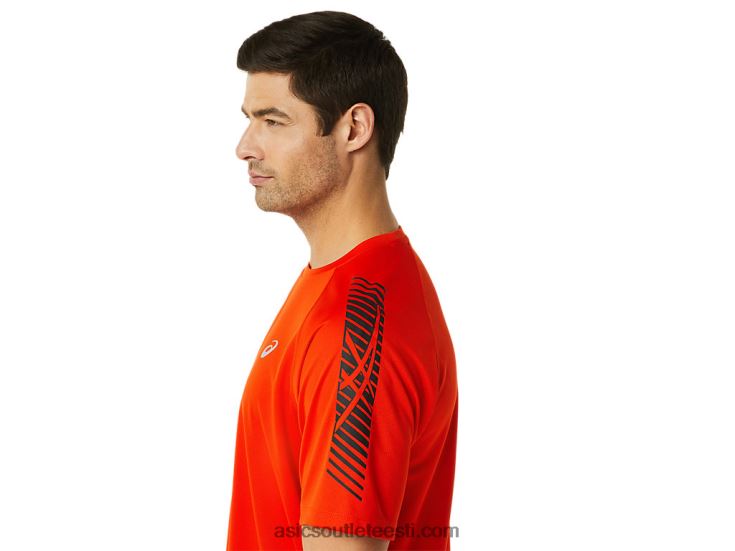 meeste ikoon lühikeste varrukatega topp 6PB8D1048Asics kirsstomat/performance must