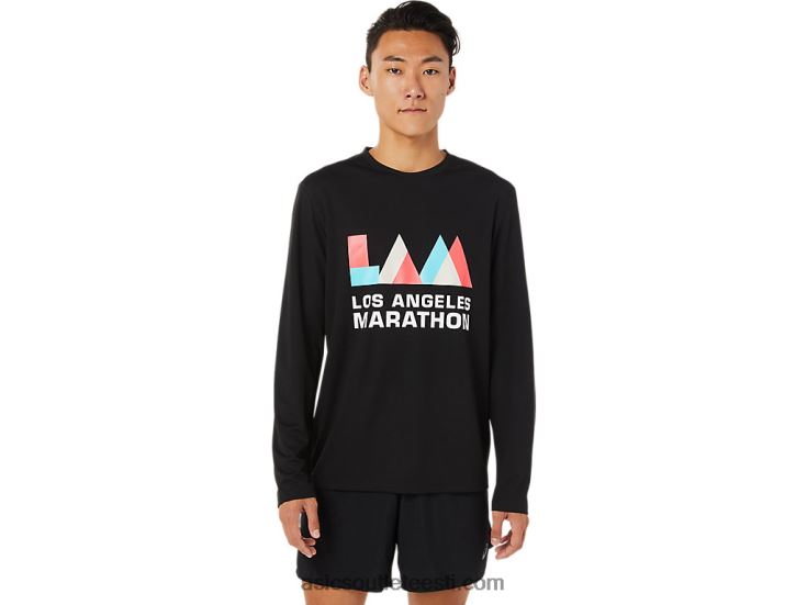 meeste lam ready-set ii pikkade varrukatega 6PB8D1638Asics sooritus must