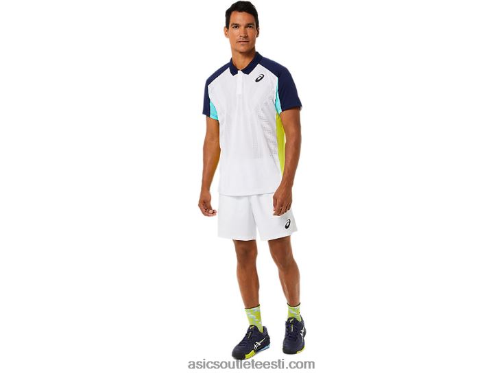 meeste matši polosärk 6PB8D1504Asics särav valge/jäämünt