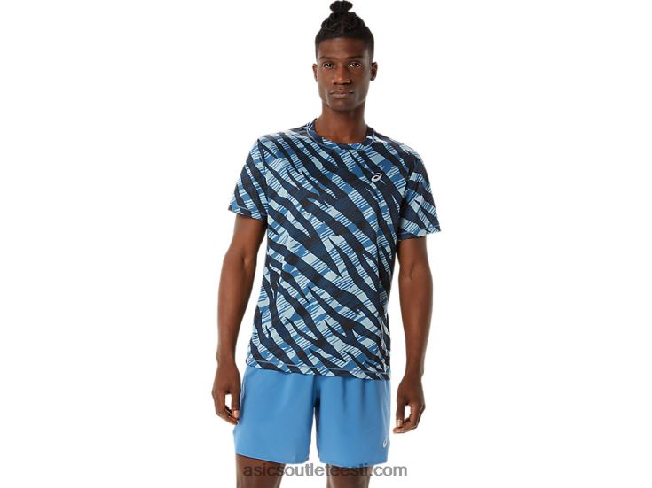 meeste metsik camo lühikeste varrukatega topp 6PB8D1058Asics sinine/performance must