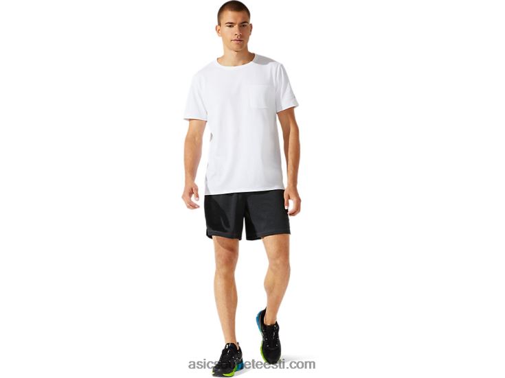 meeste paigatud taskuga lühikeste varrukatega topp 6PB8D1954Asics särav valge