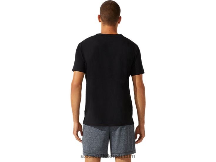 meeste paigatud taskuga lühikeste varrukatega topp 6PB8D1964Asics sooritus must
