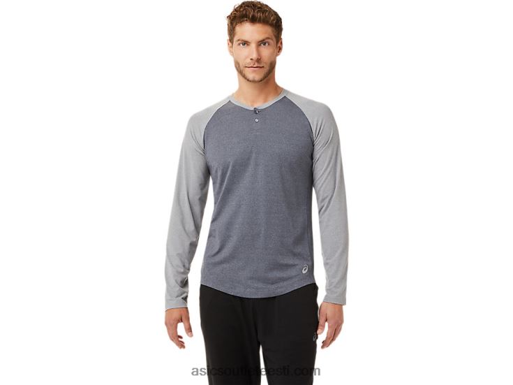 meeste perf pikkade varrukatega henley 6PB8D2025Asics kandehall/lehtkivikanarbik