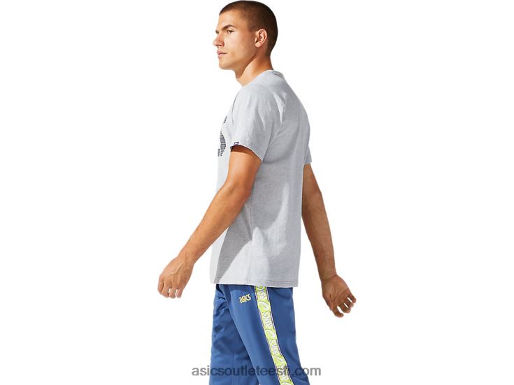 meeste trikoo foolium bl lühikeste varrukatega t-särk 6PB8D1897Asics piemonte hall kanarbik