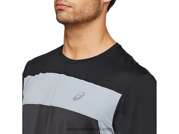 meeste võidusõidu lühikeste varrukatega topp 6PB8D2052Asics grafiithall/jõudlusmust