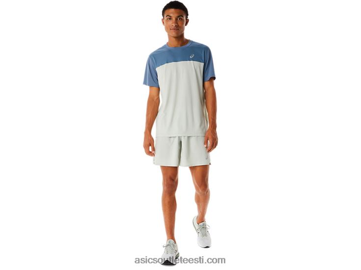 meeste võidusõidu lühikeste varrukatega topp 6PB8D22Asics terassinine/hele salvei
