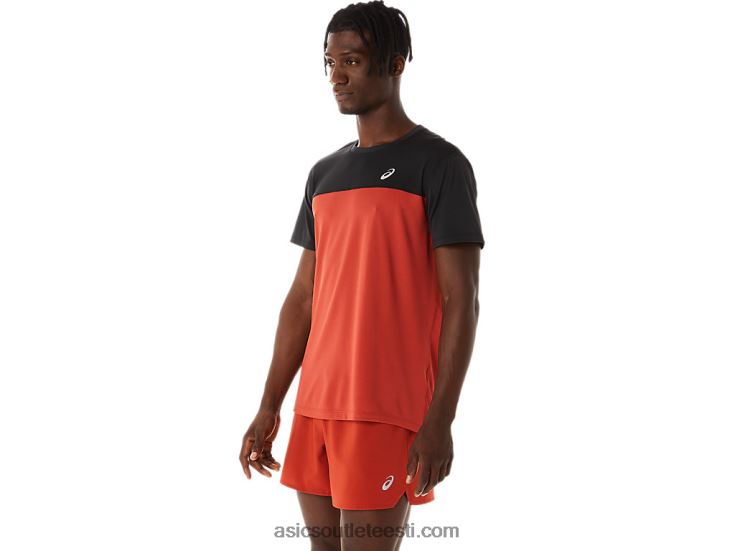 meeste võidusõidu lühikeste varrukatega topp 6PB8D272Asics performance black/spice latte