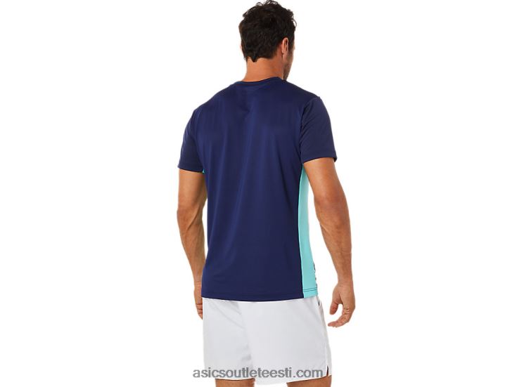 meeste väljaku graafiline lühikeste varrukatega topp 6PB8D1531Asics särav valge