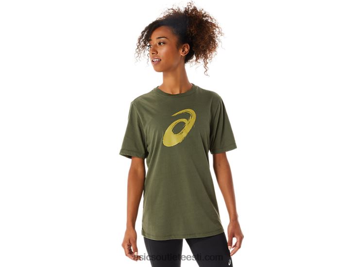 pintsel lühikeste varrukatega t-särk 6PB8D1258Asics oliivipuu lõuend