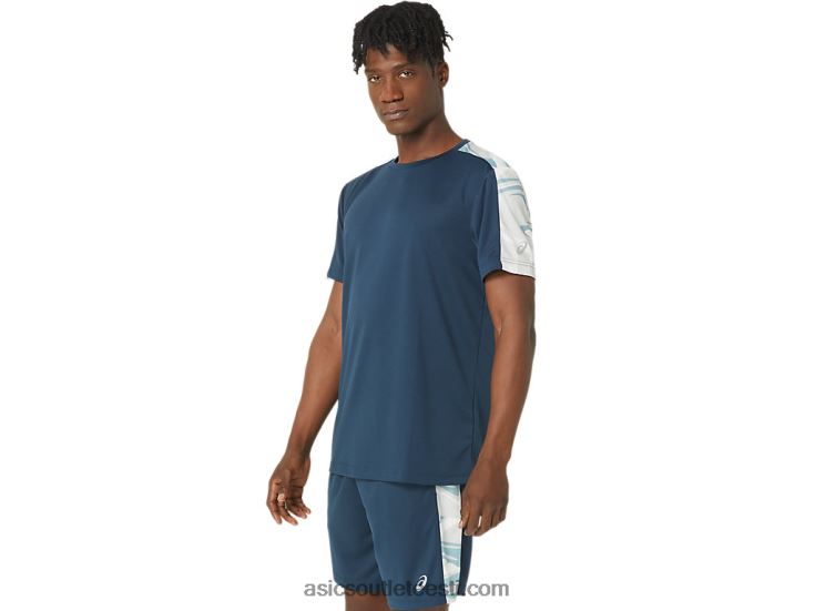 plokk lühikeste varrukatega topp 6PB8D66Asics prantsuse sinine/polaarne varjund