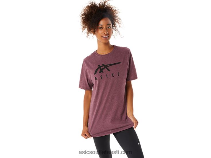 triibuline lühikeste varrukatega t-särk 6PB8D1643Asics sügav marsi kanarbik