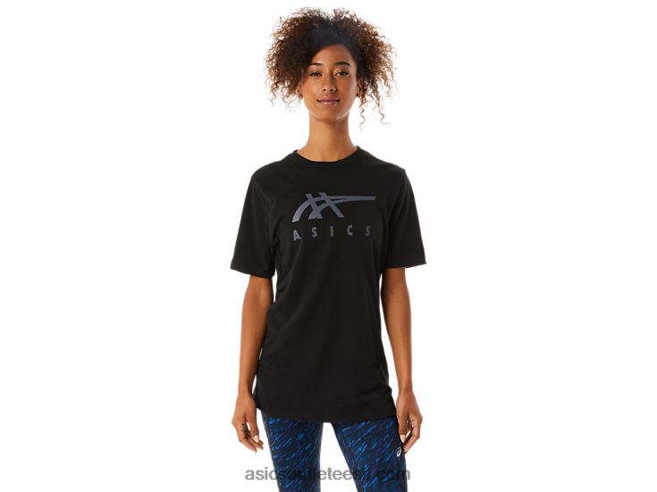 triibuline lühikeste varrukatega t-särk 6PB8D1716Asics sooritus must