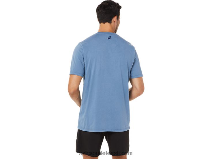 triibuline lühikeste varrukatega t-särk 6PB8D1743Asics torm sinine