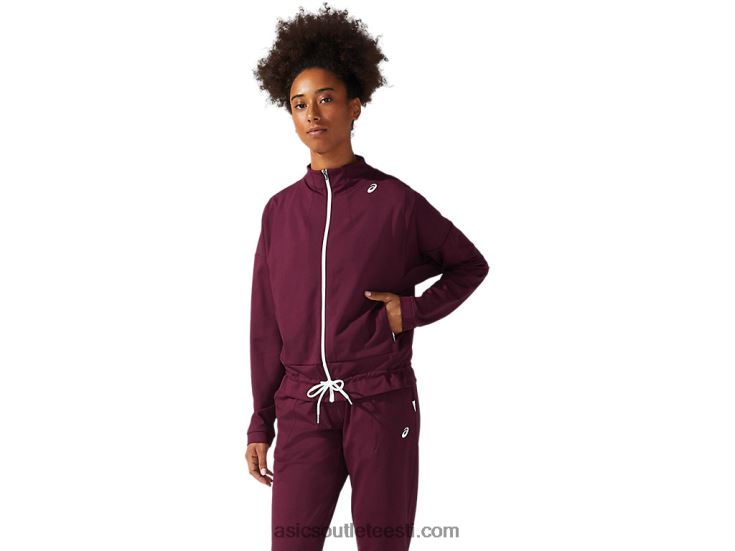 naiste tennise jope 6PB8D3815Asics sügav mars / briljantvalge
