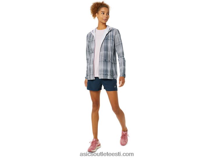naiste valmiskomplekteeritud graafiline jakk 6PB8D3480Asics prantsuse sinine trükk/vaevu roosakas