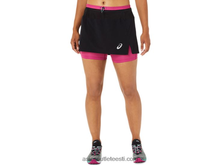 naiste fujitrail skort 6PB8D3507Asics jõudlus must/fuksiapunane