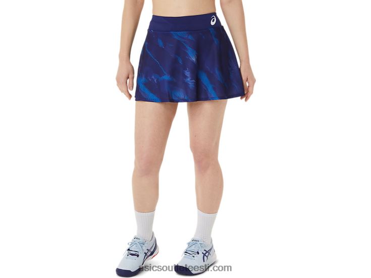 naiste matš graafiline skort 6PB8D3064Asics sukelduda sinine
