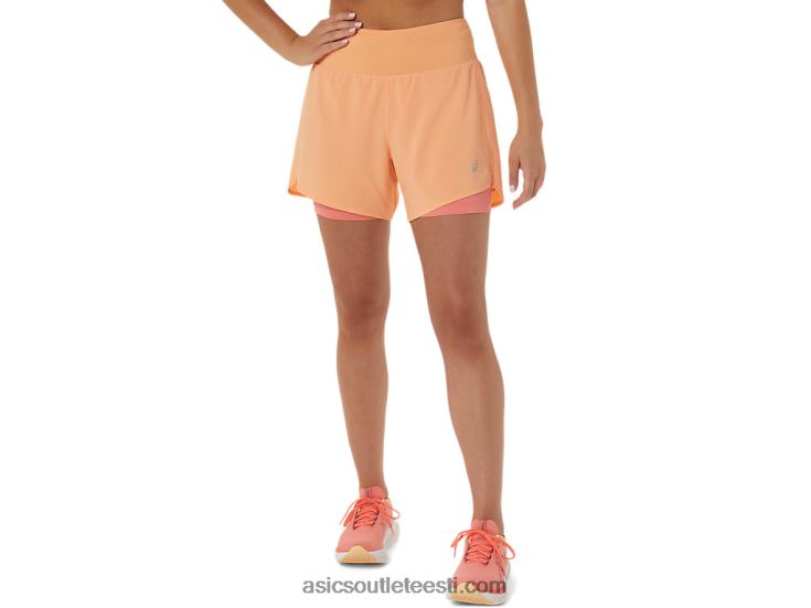 naiste maantee 2-n-1 5,5 lühidalt 6PB8D2564Asics suvedüün/papaya