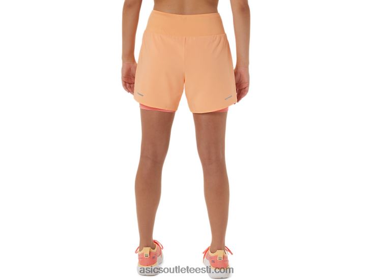 naiste maantee 2-n-1 5,5 lühidalt 6PB8D2564Asics suvedüün/papaya