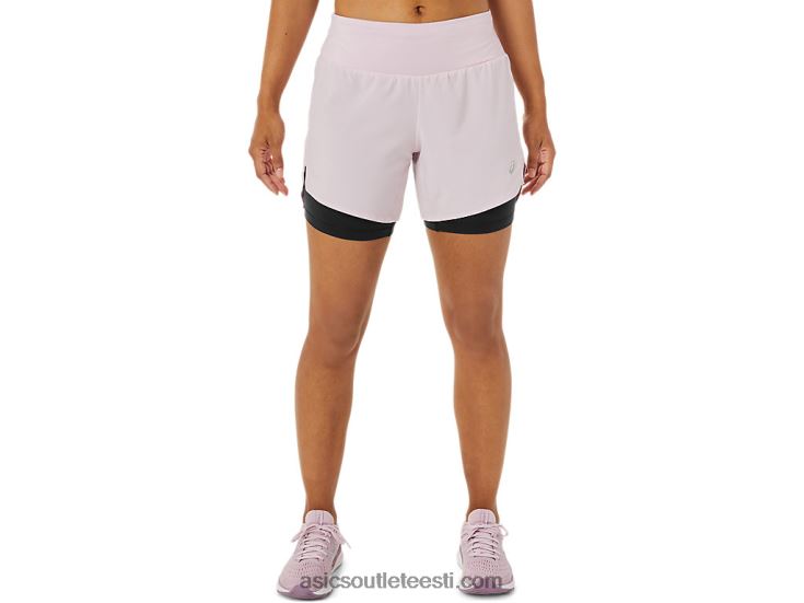 naiste maantee 2-n-1 5,5 lühidalt 6PB8D3487Asics vaevu roosakas / jõudlusmust