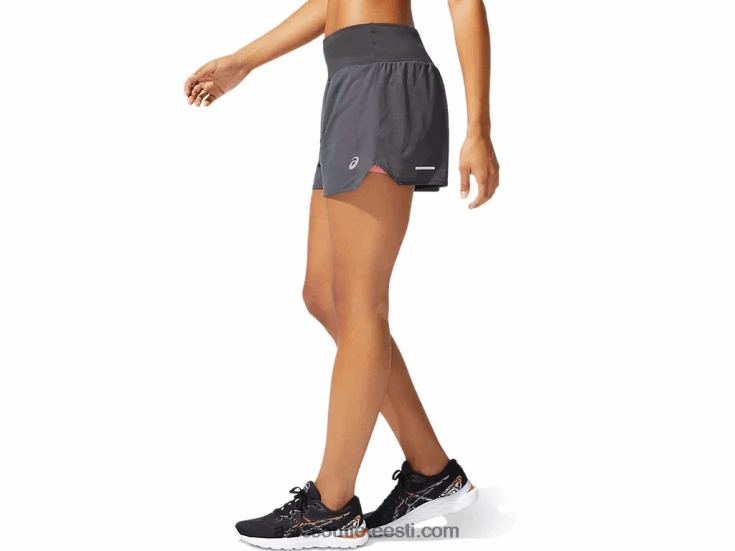 naiste ventilaator 2-n-1 3,5in lühike 6PB8D3975Asics grafiithall/virsiku kroonleht