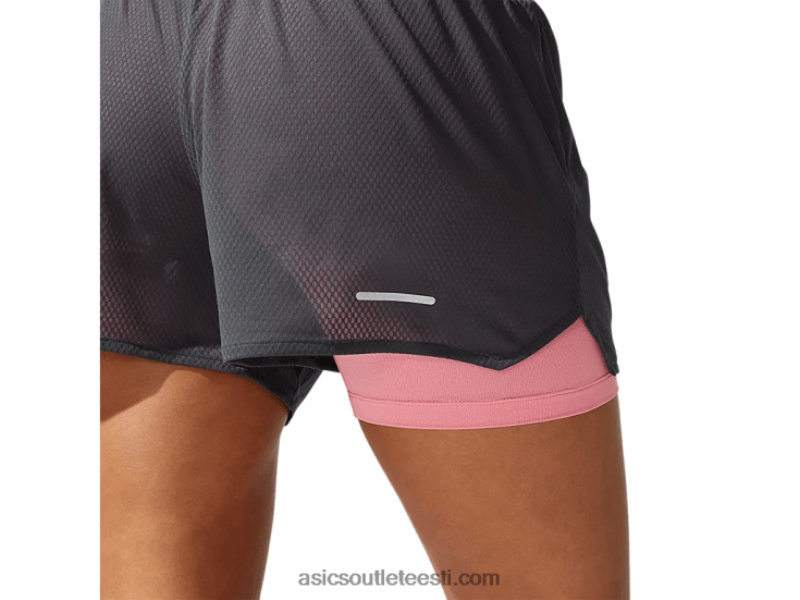 naiste ventilaator 2-n-1 3,5in lühike 6PB8D3975Asics grafiithall/virsiku kroonleht