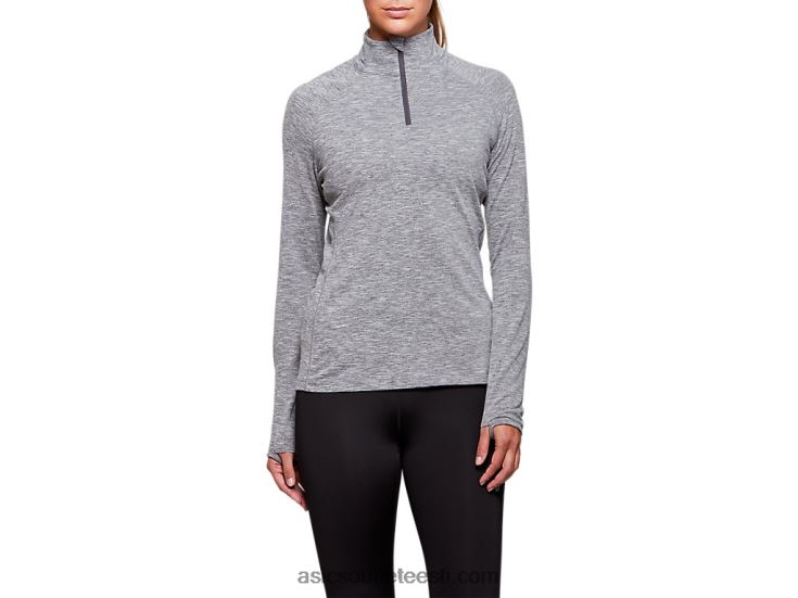 naiste dorai veerandtõmblukuga topp 6PB8D4207Asics tumehall kanarbik