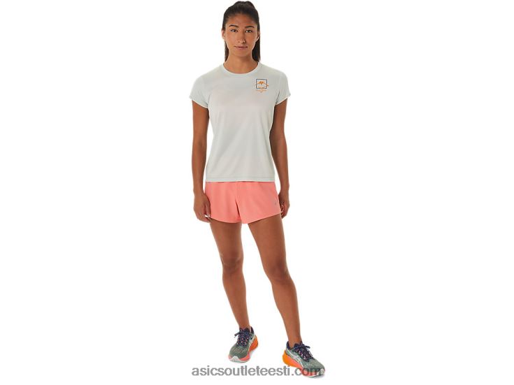 naiste fujitraili logoga lühikeste varrukatega topp 6PB8D2510Asics hele salvei