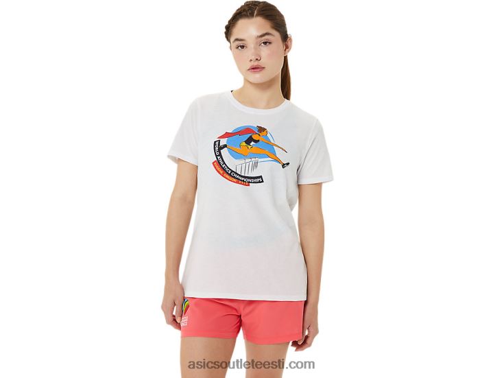 naiste graafiline lühikeste varrukatega wch 6PB8D3215Asics särav valge