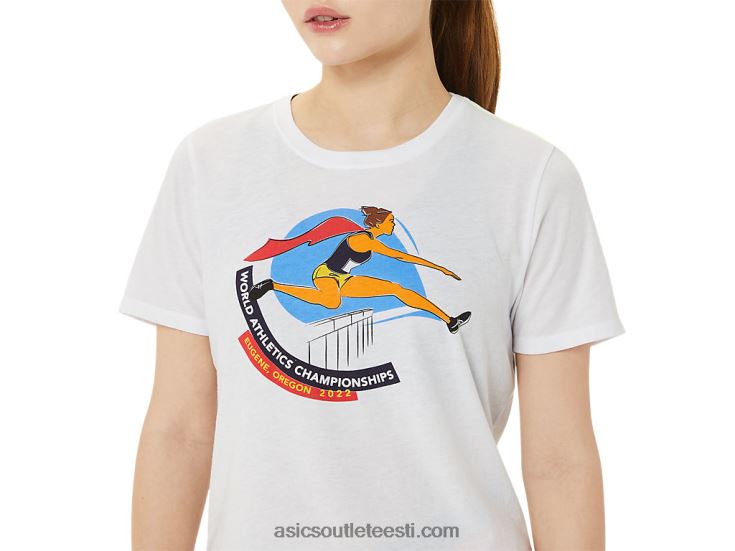 naiste graafiline lühikeste varrukatega wch 6PB8D3215Asics särav valge