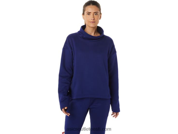 naiste harjatud kootud pullover 6PB8D2899Asics sukelduda sinine