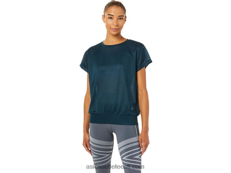 naiste lahtine seljaosa lühikeste varrukatega topp 6PB8D3363Asics prantsuse sinine