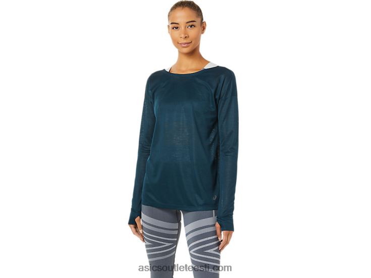 naiste lahtine seljaosa pikkade varrukatega topp 6PB8D3378Asics prantsuse sinine